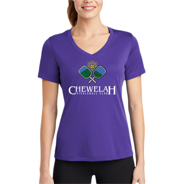 Chewelah Pickleball  - Ladies PosiCharge ® Competitor V Neck Tee Thumbnail